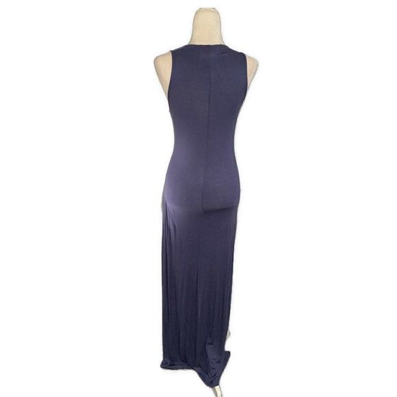 bcbgeneration Bcbg Solid Blue Smoke Scoop Neck Tank Long Maxi Dress Xs - Picture 2 of 4